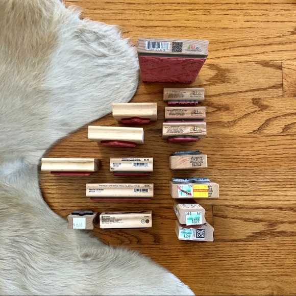 Set of 15 rubber stamps with wooden handles - Picture 8 of 8